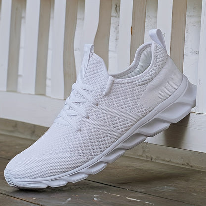 Men'S Road Running Shoes Anti-Odor Sneakers Lightweight Trendy Woven Breathable Work Sneakers Lace-Up Adjustable for Hiking, Fitness - 8058