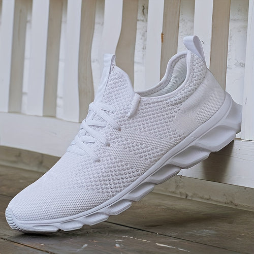 Men'S Road Running Shoes Anti-Odor Sneakers Lightweight Trendy Woven Breathable Work Sneakers Lace-Up Adjustable for Hiking, Fitness - 8058