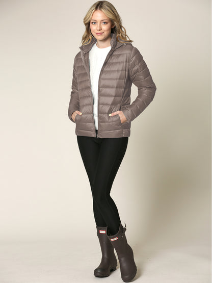 Women's Ultra Light Weight Packable Down Jacket with Removable Hood