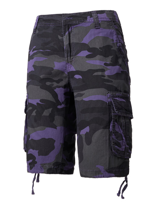 Men's Pure Cotton Washed Camouflage Outer Multi Pocket Workwear Shorts