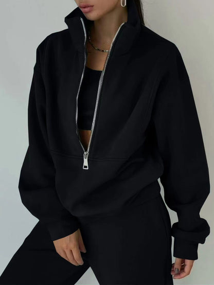 A Set of Autumn And Winter European And American Women'S Two-Piece Suits, Sweatshirts, Trousers, Fleece Sports, Street Fashion And Casual Suits