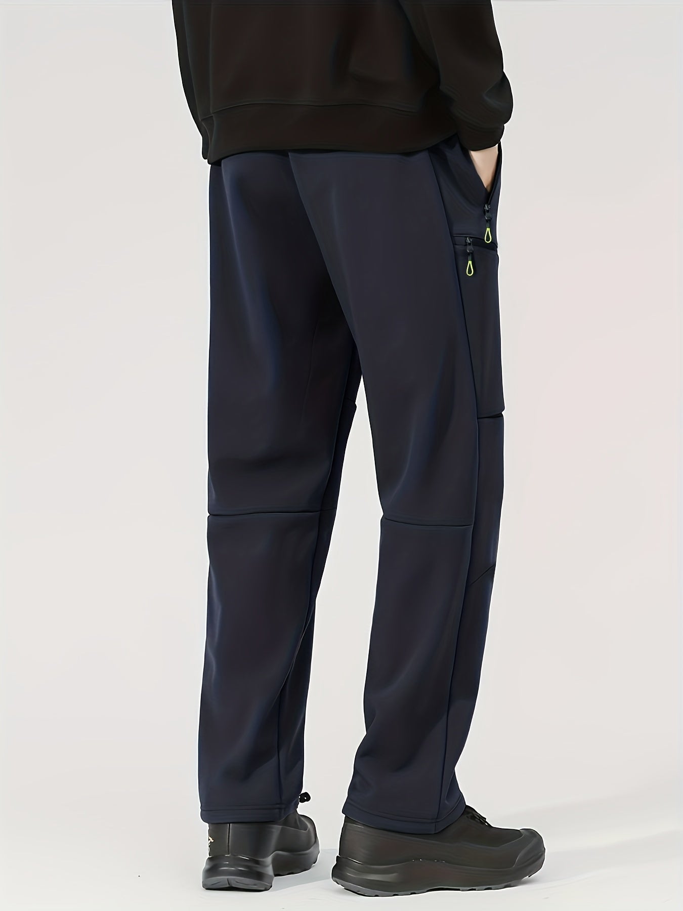 Men's Outdoor Hiking Workwear Straight-Leg Pants Features Zippered Pockets, Breathable Lightweight Design Adjustable Drawstring Waistband Ideal for Outdoor Activities and Everyday Casual Wear, Comfortable Fit