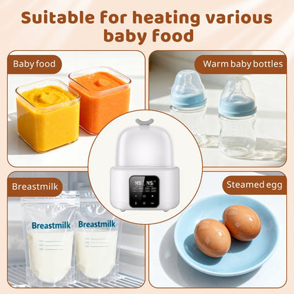 6-in-1 Electric Bottle Warmer - Timer, Defrost and Keep-Warm Modes