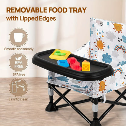 Portable Baby Dining Chair - Foldable Camping Tray Seat