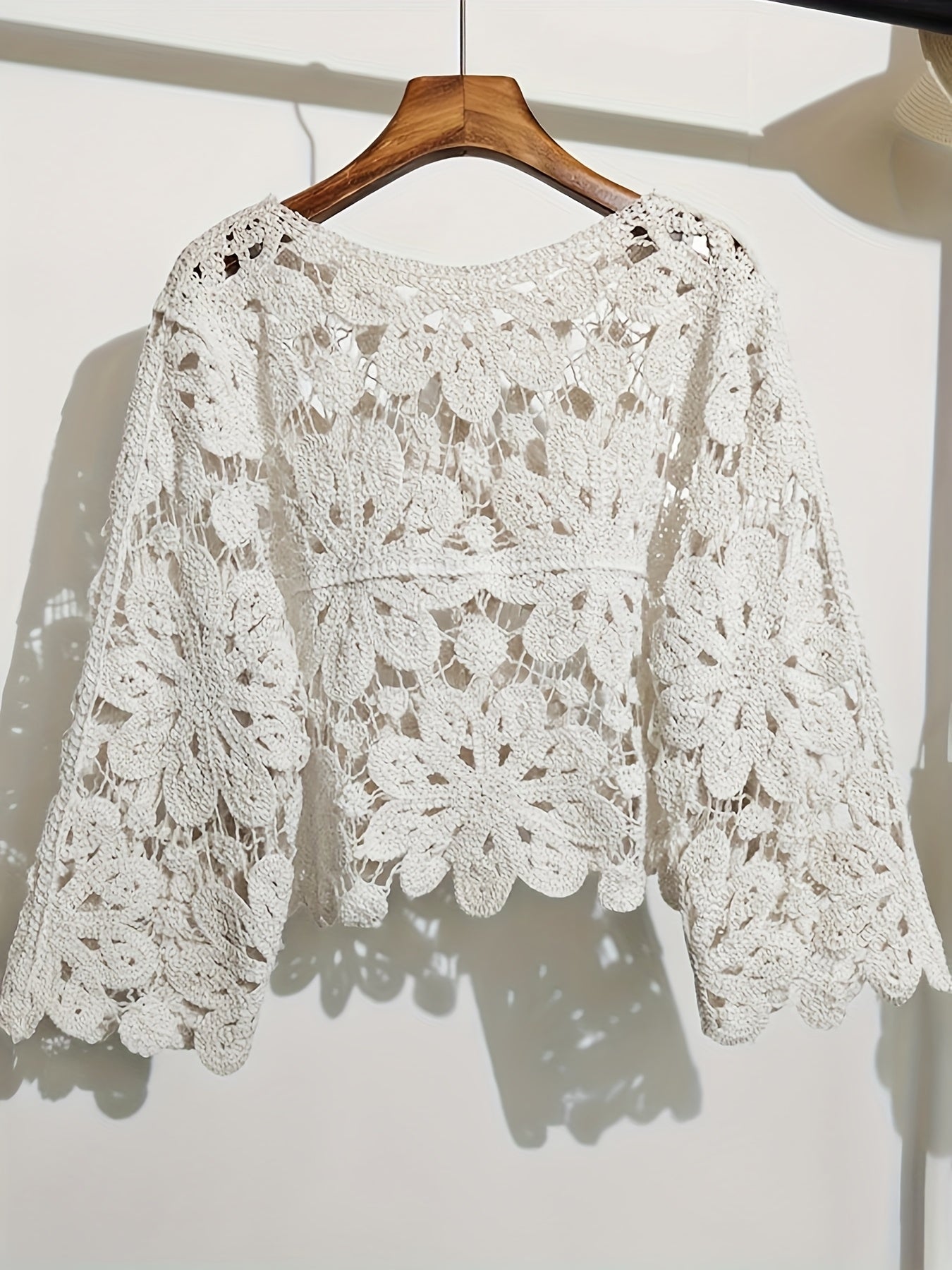 New Cardigan Bohemian Style Jacquard Hollow Crochet Embroidered Women'S Top
