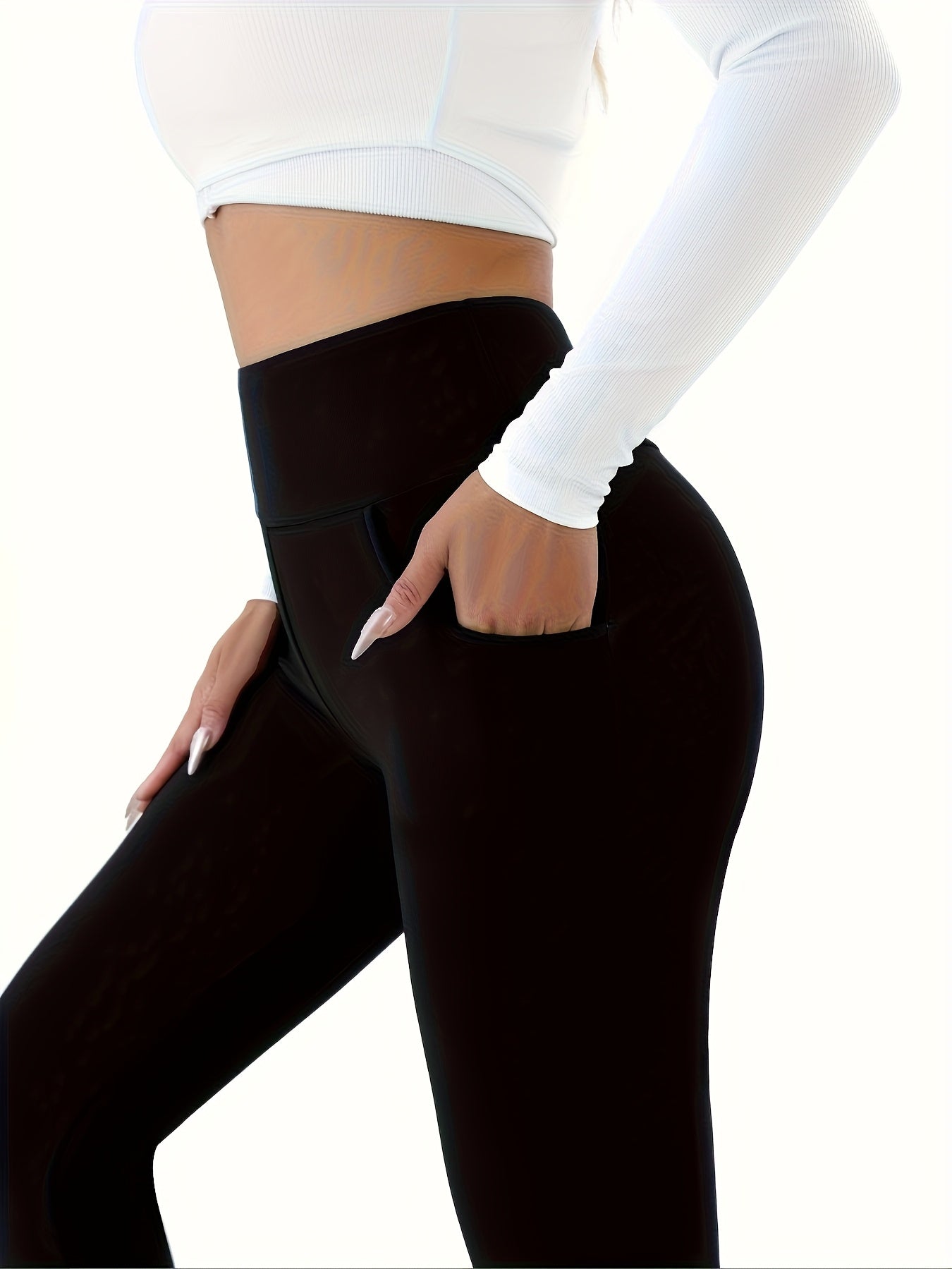 High-Waisted Leggings for Women, Perfect for Everyday Winter Use - Cold Weather Leggings That Can Be Machine Washed, in Navy Blue - Stylish for Both Casual And Formal Occasions, Slim Fit, Ideal For, Leisure, And Daily, Versatile Leggings