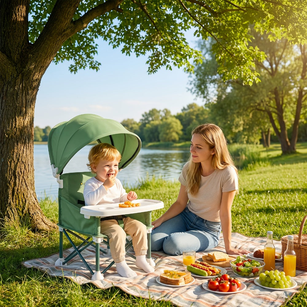 Portable Baby Booster Seat - Detachable Feeding Tray