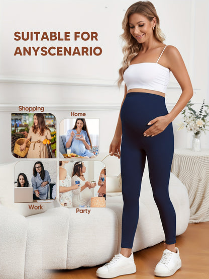 High-Waisted Leggings for Women Designed to Control The Tummy, Made of 90% Polyamide And 10% Elastane, Featuring a Solid Color And Stretchy Fit, Suitable for Yoga, Crafted from All-Season Knit Fabric, Without a Zipper, Providing Belly Support