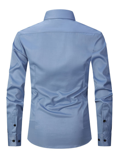 Men's Cufflink Shirt 2026 Spring/Summer French Cuff Shirt Breathable, Stretchy, Wrinkle-Resistant Business Casual Easter Gift Suitable for Men, Husband, Father Holiday Cruise Essential Short-Sleeve Shirt Summer Top Formal Dress Shirt