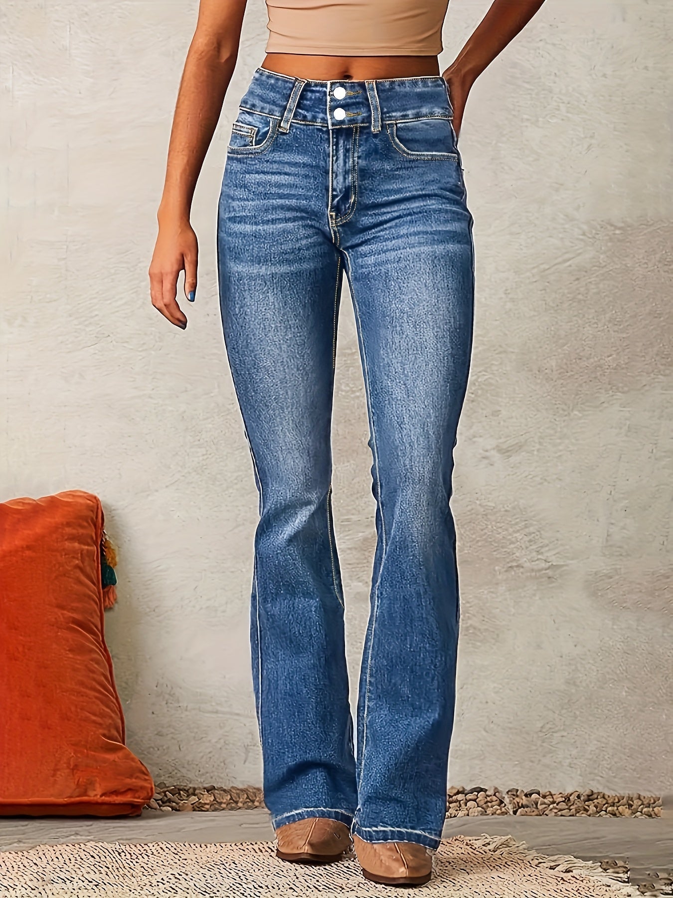 2025 Spring New Retro Stretch Jeans Women's Clothing Washed Street Micro-pull Trousers