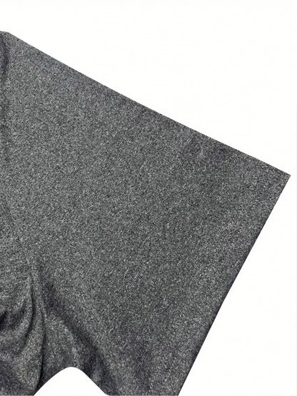 A Women'S Round-Neck Short-Sleeved A-Line Skirt- Loose-Fitting, Breathable And Soft Mid-Length Summer Vacation Dress, Machine-Washable Solid-Color Casual Wear for Spring And Summer Travel, Durable Adult Clothing (Note: This Product Is A Dress)