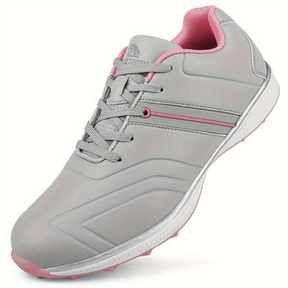 [Stylish] Thestron Women'S Golf Shoes - Non-Slip, Lightweight, Comfortable Training Sneakers with Textured Grip, Pink & White Design, Sizes 35-43 for Enhanced Performance on the Course, Sports Sneakers | Modern Golf Shoes | Fabric Lined Interior