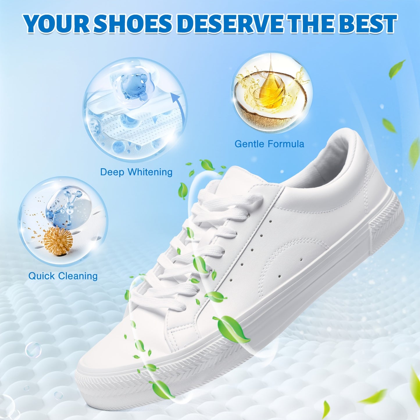 Shoe Cleaner, 6.76fl.oz Sneaker Cleaner Foam for Removing Stains And Dirt, Shoe Cleaning Kit for White Shoes, Leather, Knit, Boots, Canvas, Fabric, Tennis
