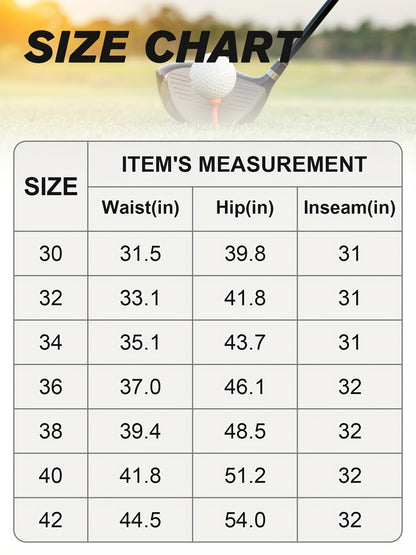 Men's Golf Pants - Lightweight Quick-Dry Stretch Formal & Casual Trousers, Straight Fit with Belt Loop, High Quality Breathable Fabric for Golf, Office, Evening Events - All-Season Mens Athletic Pants, Sports Leisurewear, Metallic Button Details, Work Tro