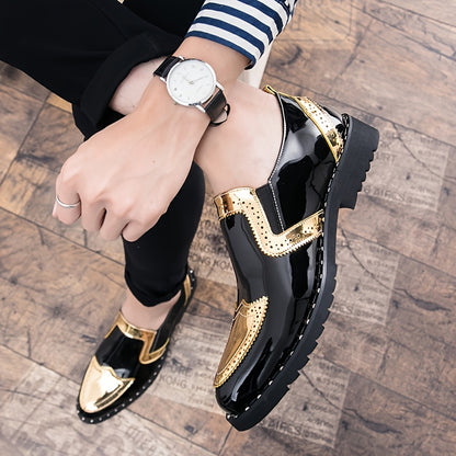 [Business Wedding Party] Men's Luxury Casual Set Wearing Fashionable Oxford Shoes - Comfortable Anti-Slip Business Wedding Party Holiday Formal Le Fu Shoes