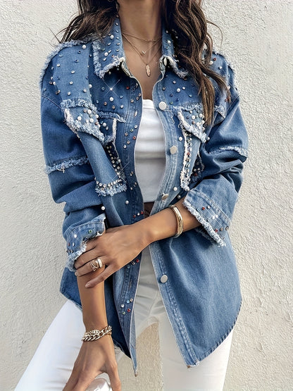 Women's Medium Blue Denim Denim Jacket - product view 6