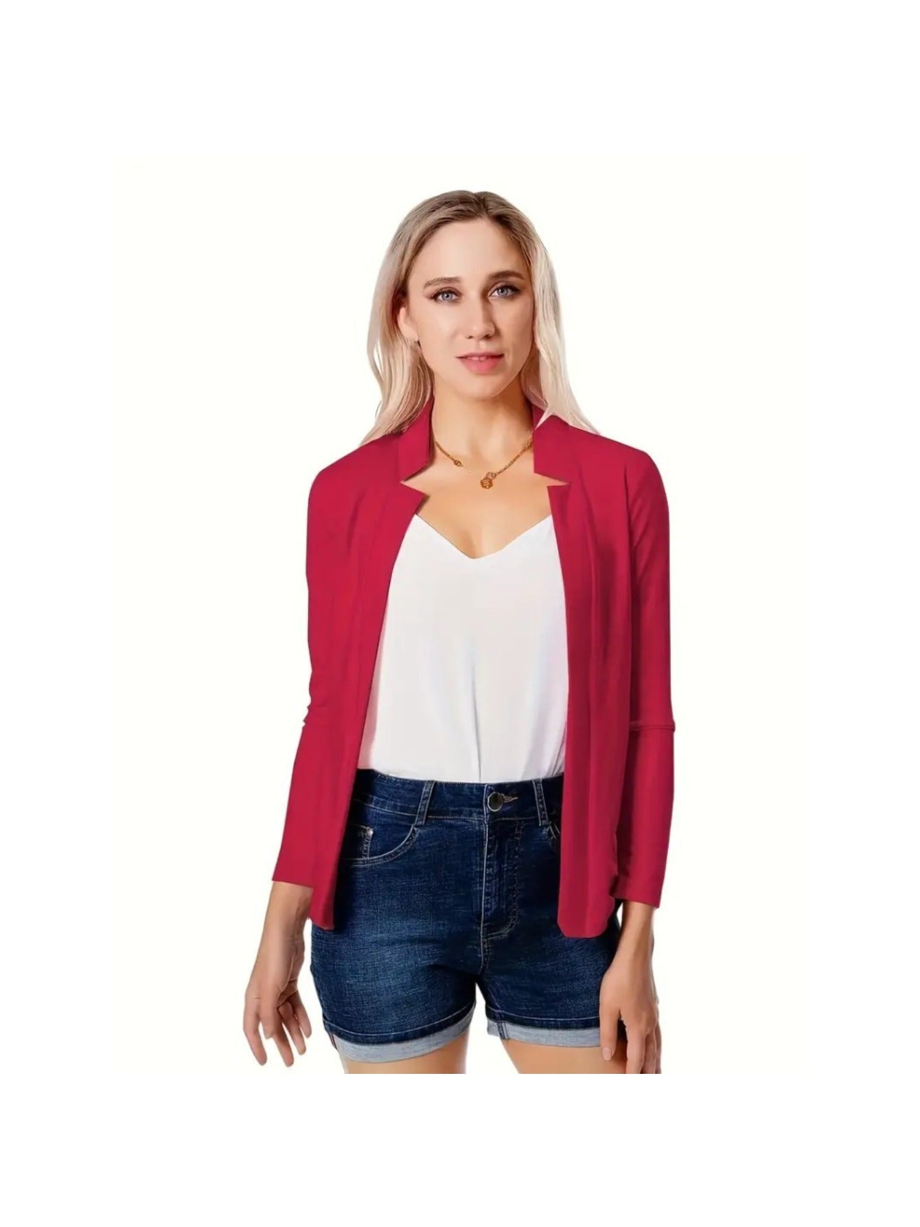Lady's Elegant Middle Eastern Style Button- Jacket - Soft Pastel White, All-season Durable Fabric That Is Easy to Wash