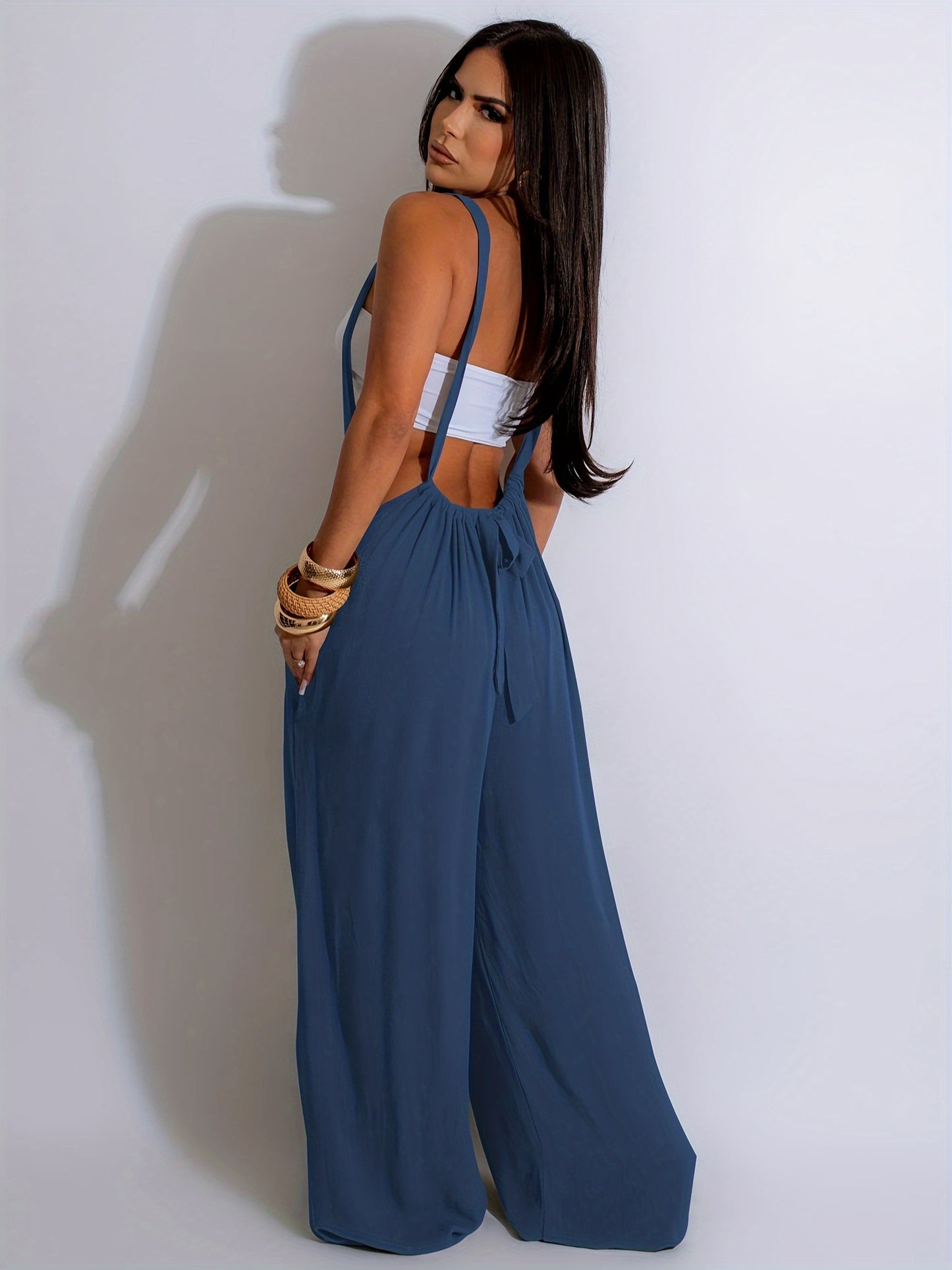Women's Casual Wide Leg Palazzo Pants - Adjustable Drawstring Waist, Super-Long Length, Loose Fit with Pockets, Machine Washable Lounge & Casual Trousers for All Seasons, Comfortable Clothing | Decorative Drawstring | Soft Texture