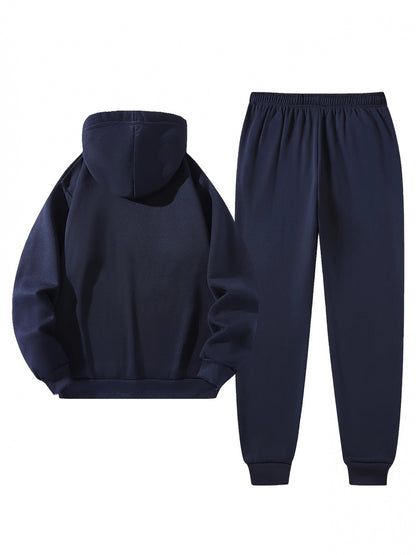 Men'S PARIS Letter Print Hoodie And Drawstring Sweatpants Set