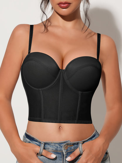 Lingerie for Women Featuring a Seductive French Mesh Bra with Detachable Straps, Discreet Underwire, Made from 90% Polyamide And 10% Elastane, Crafted from Solid Fabric, with Fixed Padding, Designed for Adults