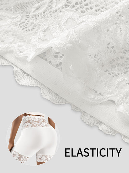 3-Pack High-Waist Shaping Briefs | Comfortable Tummy Control, Seamless Design, Enhance Your Shape with All-Day Comfort | QUASTI, Contrast Lace, Floral Pattern
