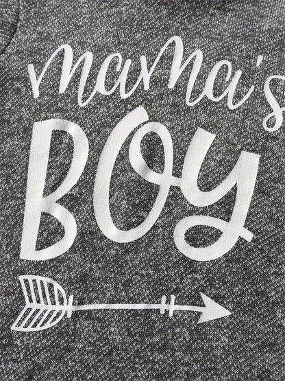 Kukitty Baby Boy Clothes 'Mama'S Boy' Letter Printed Hoodie Sweatshirt Tops And Plaid Pants, 2pcs Fall Winter Outfit Set, for Outdoor