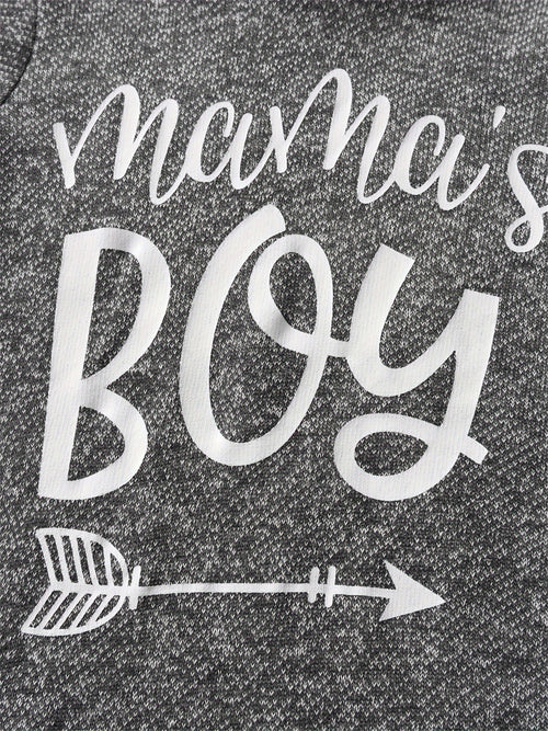 Kukitty Baby Boy Clothes 'Mama'S Boy' Letter Printed Hoodie Sweatshirt Tops And Plaid Pants, 2pcs Fall Winter Outfit Set, for Outdoor