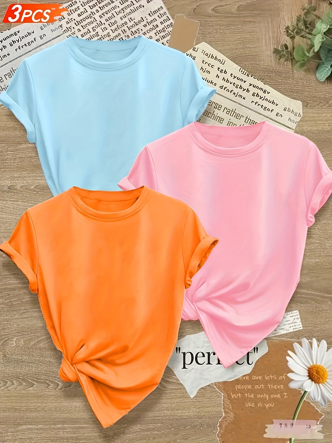 A Set of Three Women'S T-Shirts in Breathable, Comfortable, And Versatile Minimalist Designs - Enhance Your Wardrobe for Any Event with These Easy Yet Stylish Pieces