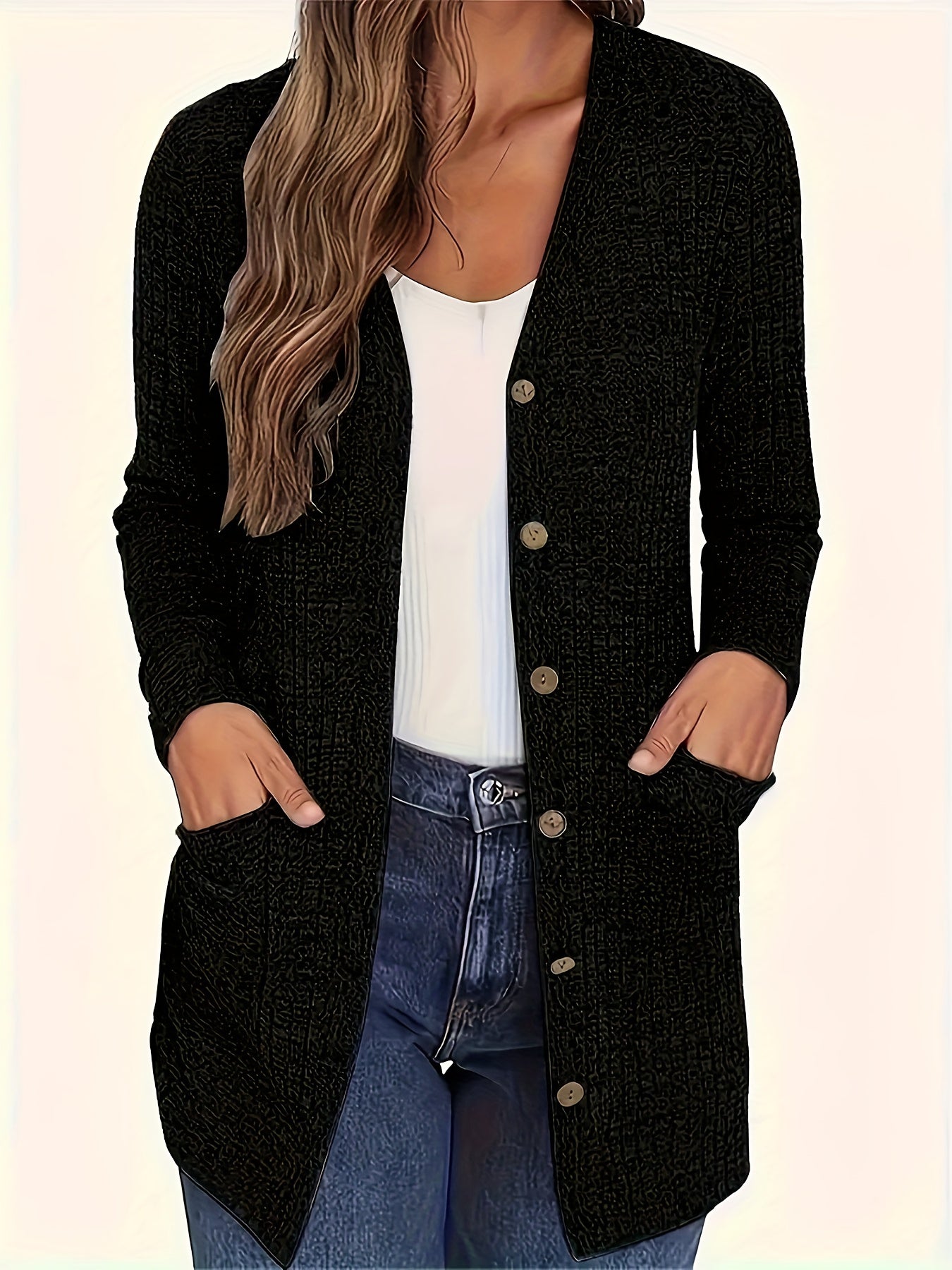 Women's Blue Lace Utility V-Neck Cardigan - product view 22
