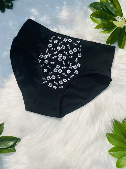 17pcs Women's Comfortable Mid-Waist Printed Bikini Panties, Breathable Butt Lifting Plus Size Panties (Random Delivery)