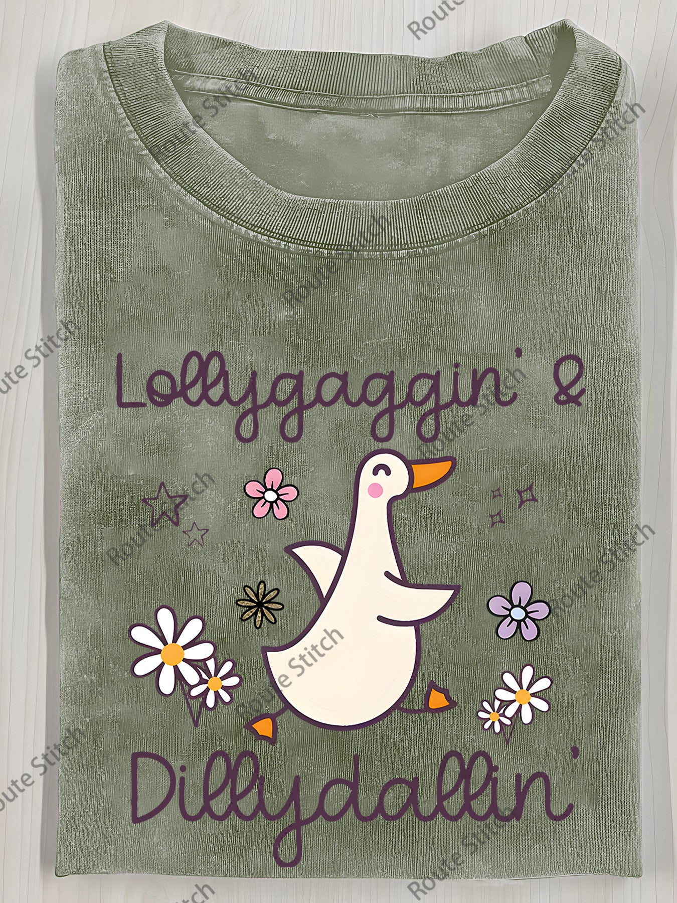 Duck Flower Text Le Print T-Shirt, Premium Batik Retro Fashion Brand Tee, Women'S Autumn Top, Halloween And Christmas Present, Holiday Gift Women'S Short Sleeve Shirt
