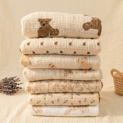 Baby Blanket for Boys Girls, Double Layer Soft Cotton Muslin Baby Blanket, 40" X 40" Lightweight Soft Swaddle Blanket for Newborn Unisex
