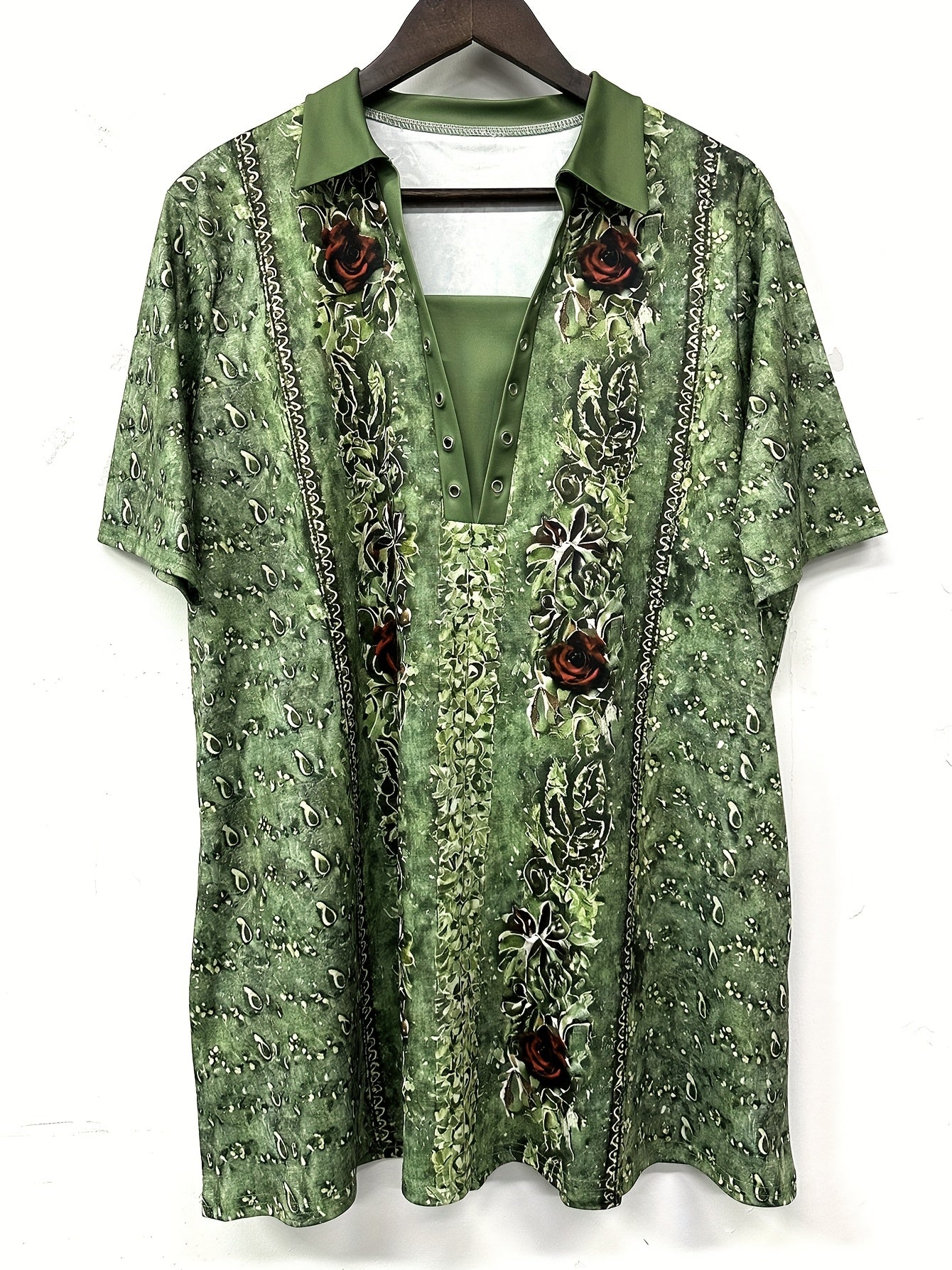 Women's Short Sleeve Scoop Neck Graphic Floral Printed Tops