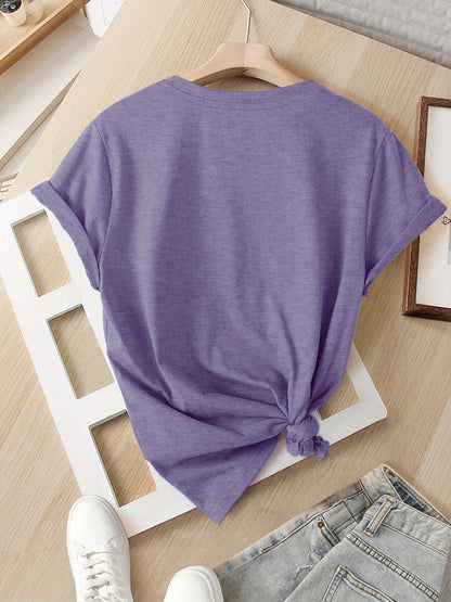 Ladies' Casual Summer T-Shirt - Women'S Knotted Hem Design with Graphic Print 'If I Shenan Once, I'll Shenanigan', Round Neck, Comfortable Fit for Everyday Wear and Sports, Fashion Street Style Tee