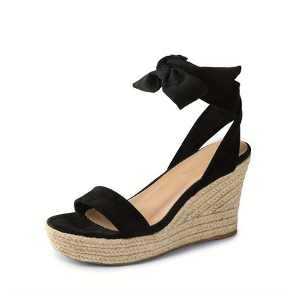 Womens Open Toe Espadrilles Wedges Tie Lace Up Cute Ankle Strap Platform Sandals Dressy Shoes Open Toe High Heels Shoes Fashion Outdoor Shoes Quick On and Off Suitable for Different Occasions, Women Shoes