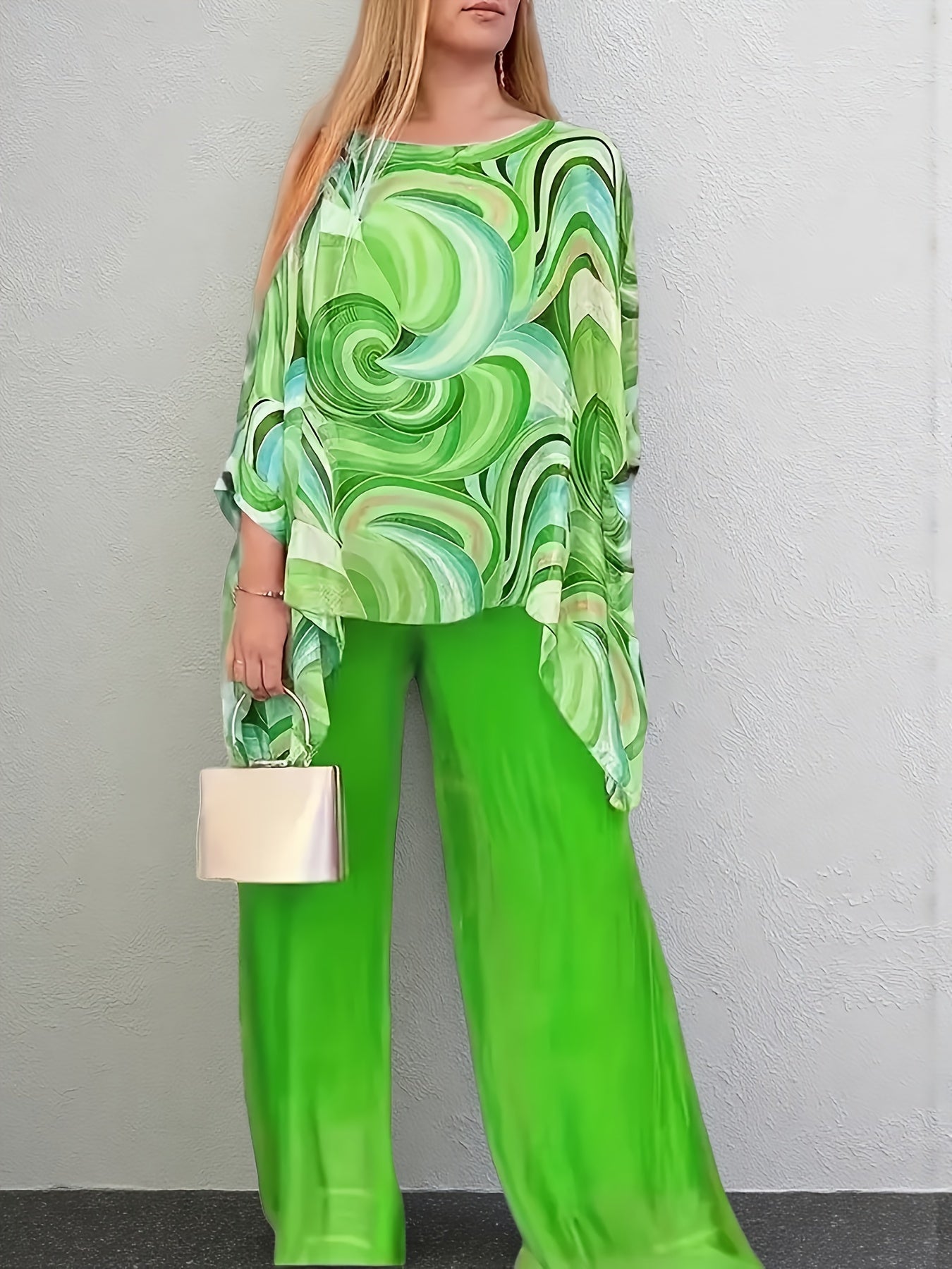 Women's Yellow Chiffon Floral Printed Pants - product view 14
