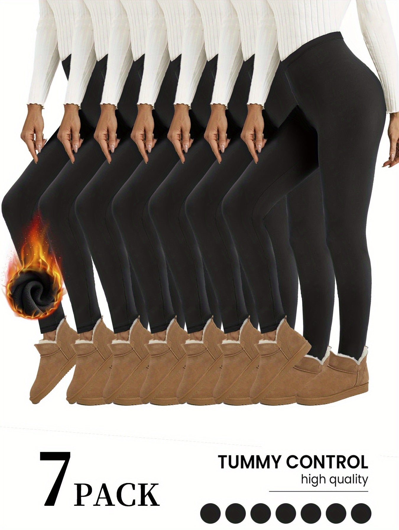 Women's Black Polyester Leggings - product view 9