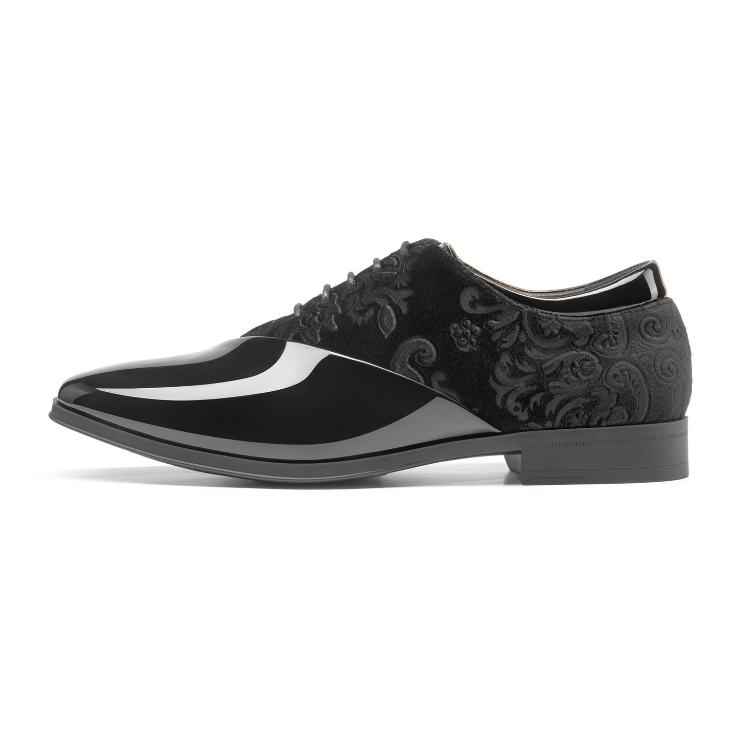 Men's formal tuxedo shoes classic patent velvet lace-up formal oxford shoes for wedding dresses
