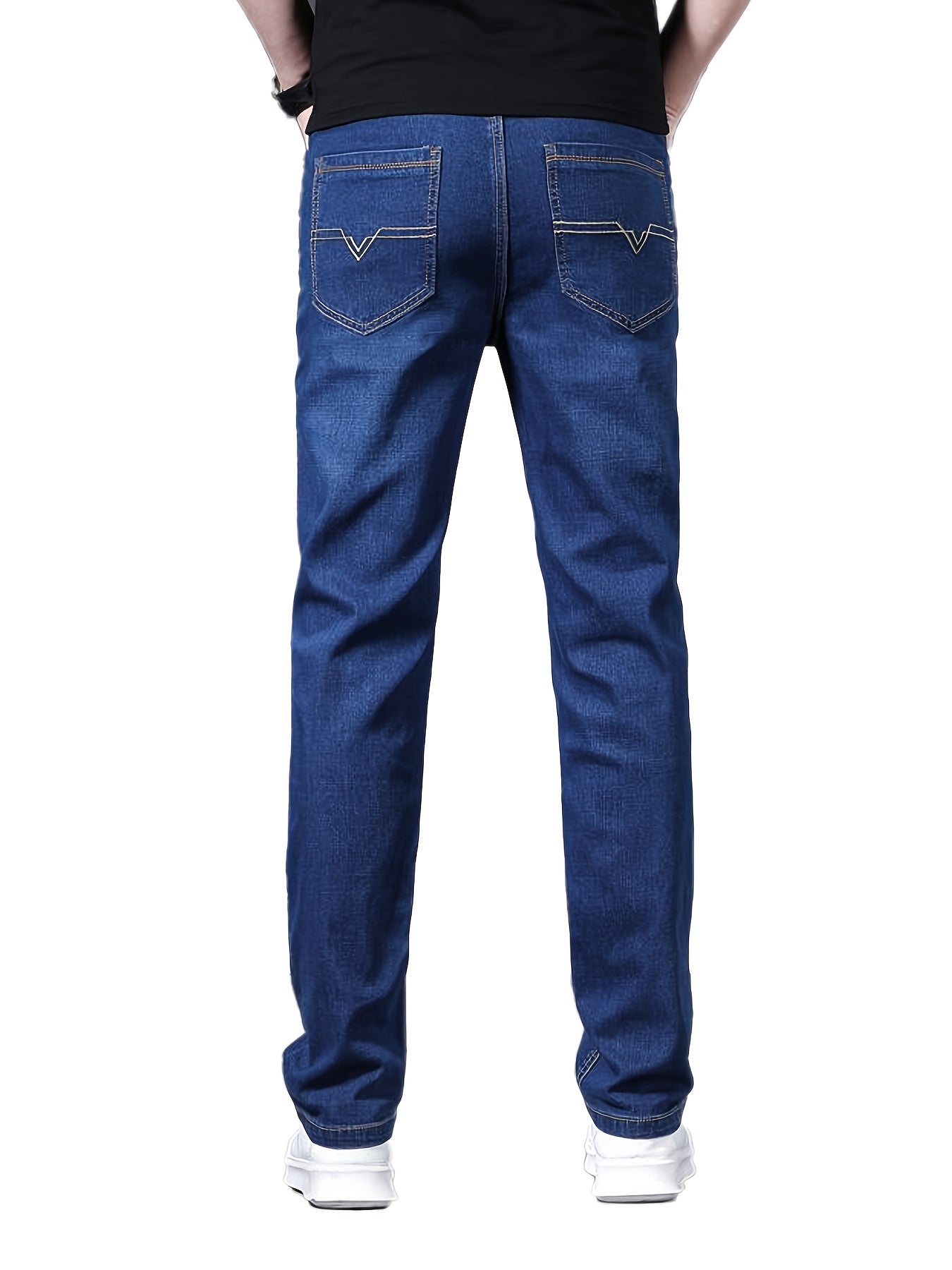 2pcs Men's Business Casual Jeans - Lightweight Slight Stretch Denim Pants, Classic Five-Pocket Design, All-Season Office & Casual Attire - Formal to Casual Outfits, Durable Fabric