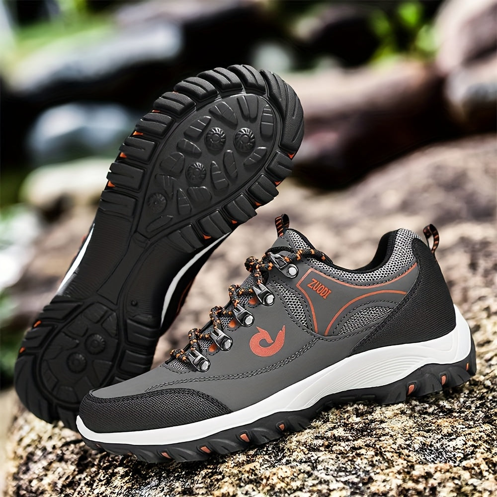 [Breathable Non-Slip Sneakers] Breathable Lace-Up Men's Casual Sneakers - Breathable, Non-Slip, Lace-Up Sneakers with Durable PU Upper And Comfort EVA Insole