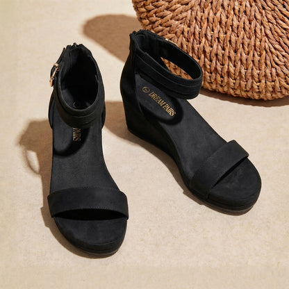 Women's Open Toe Buckle Ankle Strap Platform Wedge Mid Heels Sandals Stylish and Comfortable and Fashion Shoes Fashion Outdoor Shoes Quick On and Off Suitable for Different Occasions, Women Shoes
