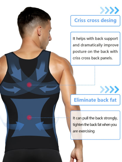 6pcs Casey Kevin Compression Tank Tops Men Body Shaper Vest, Athletic Mens Shapewear Muscle Shirts for Men, Tight Body Shaper Tummy Control Mens Undershirts, Highly Elastic Mens Workout Tank Tops, Breathable Gym Tank Tops for Men