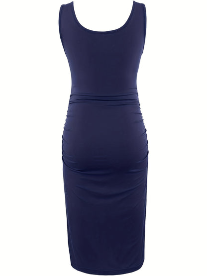 Women's Maternity Dresses for Daily Baby Shower Photography Short Sleeve Sleeveless Tank Dresses Side Ruching