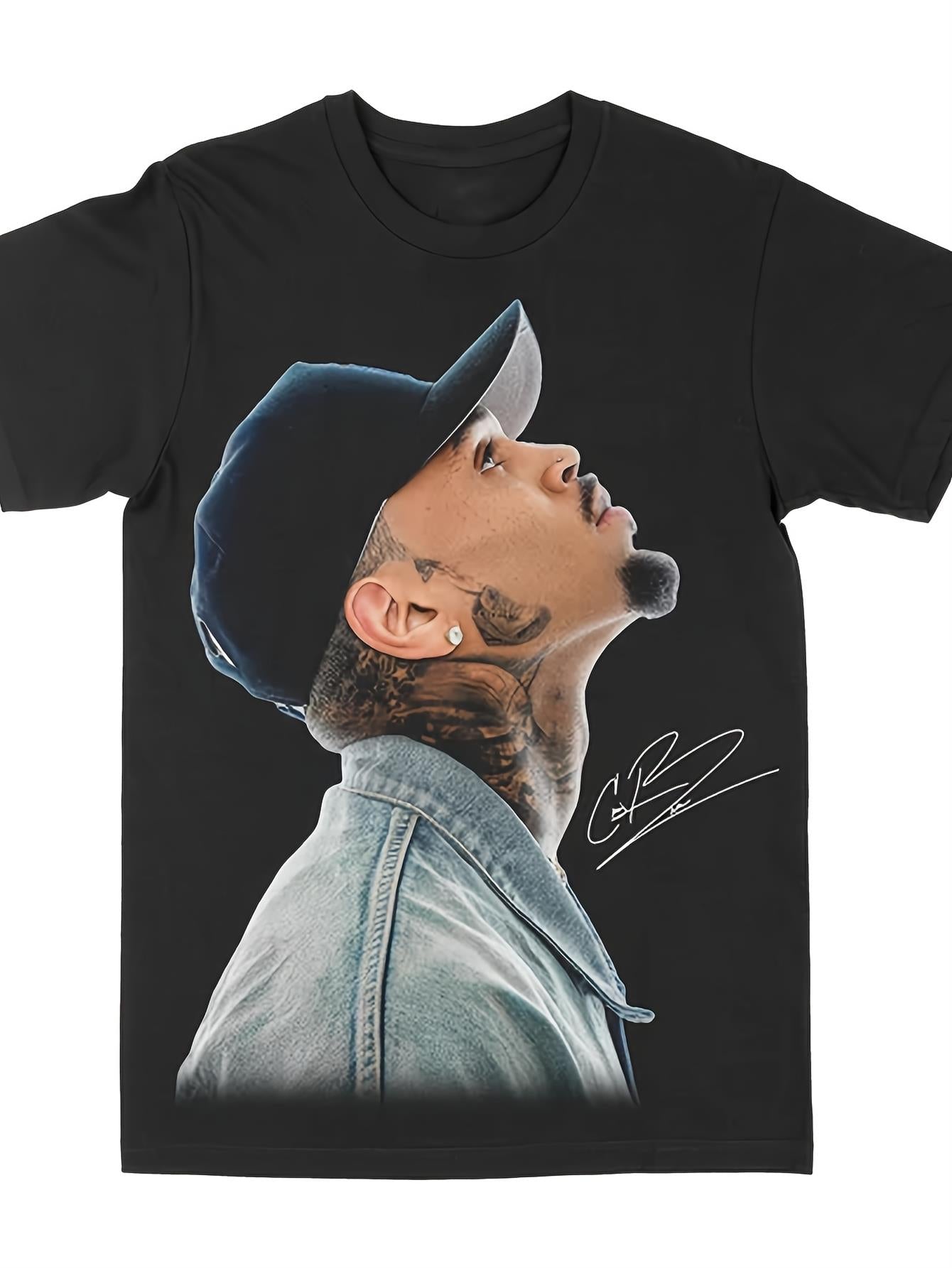 MenS Views Graphic T-Shirt - 220g Heat Transfer Printed Tee with Signature Portrait & Autograph Design, Relaxed Fit Short Sleeve Shirt for Casual Wear, Beach Vacations, Birthday & MotherS Day Gifts, Gift Idea, Round Neckline, Breathable Fabric