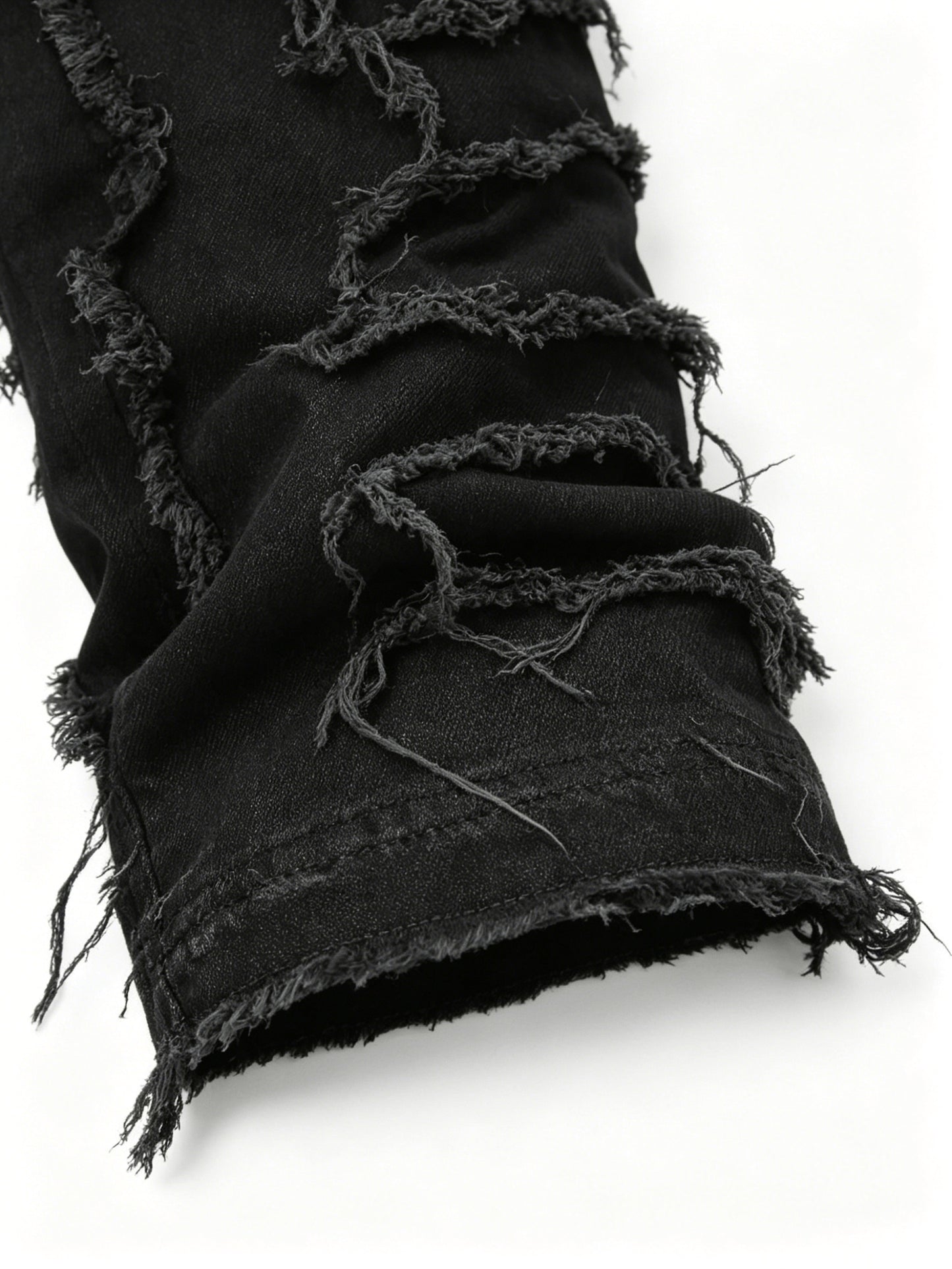 Men's Creative Tassel Decor Straight Fit Jeans, Men's Casual Mid-Rise Elastic Street Style Hip-Hop Skate Rap Jeans for All Seasons