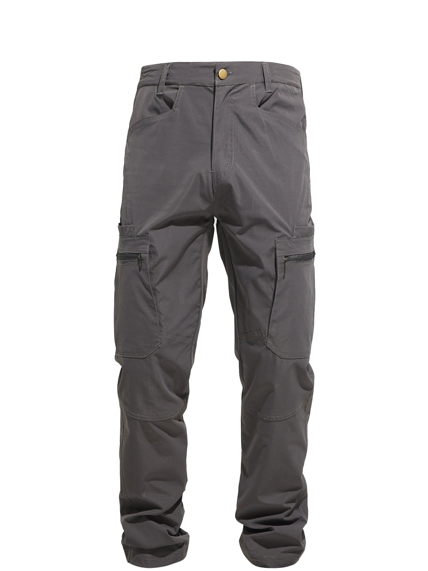 Solid Casual Men's Outdoor Cargo Long Pants with Multi-pocket, Hiking Camping Fishing