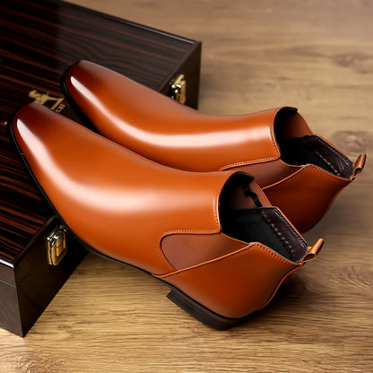 Local Warehouse Men's Business Formal Casual Shoes, Soft And Comfortable Ankle Boots, Party Shoes, Fashionable And Versatile High-end Fashion Shoes, Wedding Party's Boots