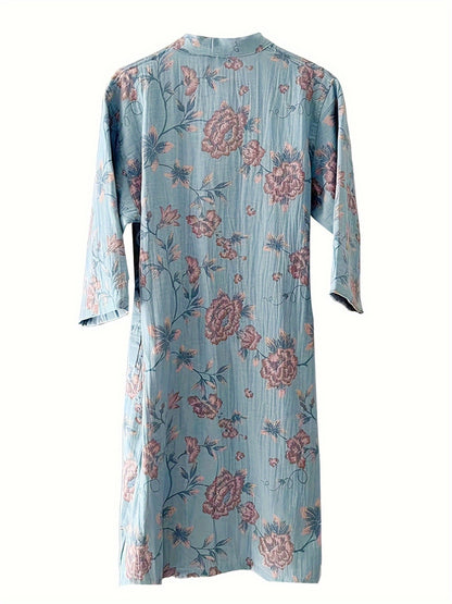 A Fashionable Thin Bathrobe, Plain Weave Gauze Bathrobe, Pure Fabric, Wearable Bath Towel, Quick Drying And Absorbent, Swimming, Bathing, Beach Vacation, Adult Plus Size Gauze Nightgown, Can Be Worn Externally.