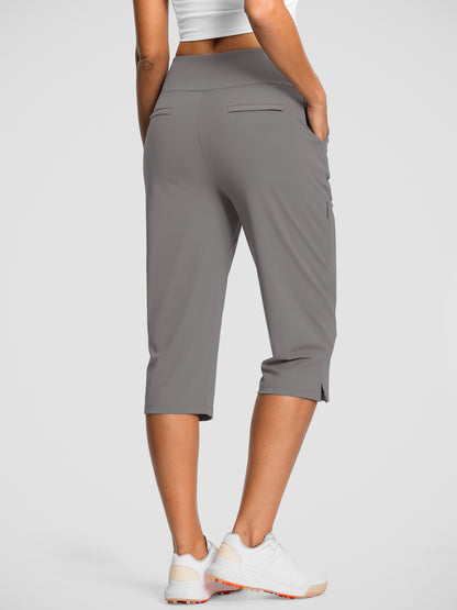 18" Dressy Capri Pants for Women High Waist Stretch Women'S Capris Pants for Summer with Pockets Work Casual