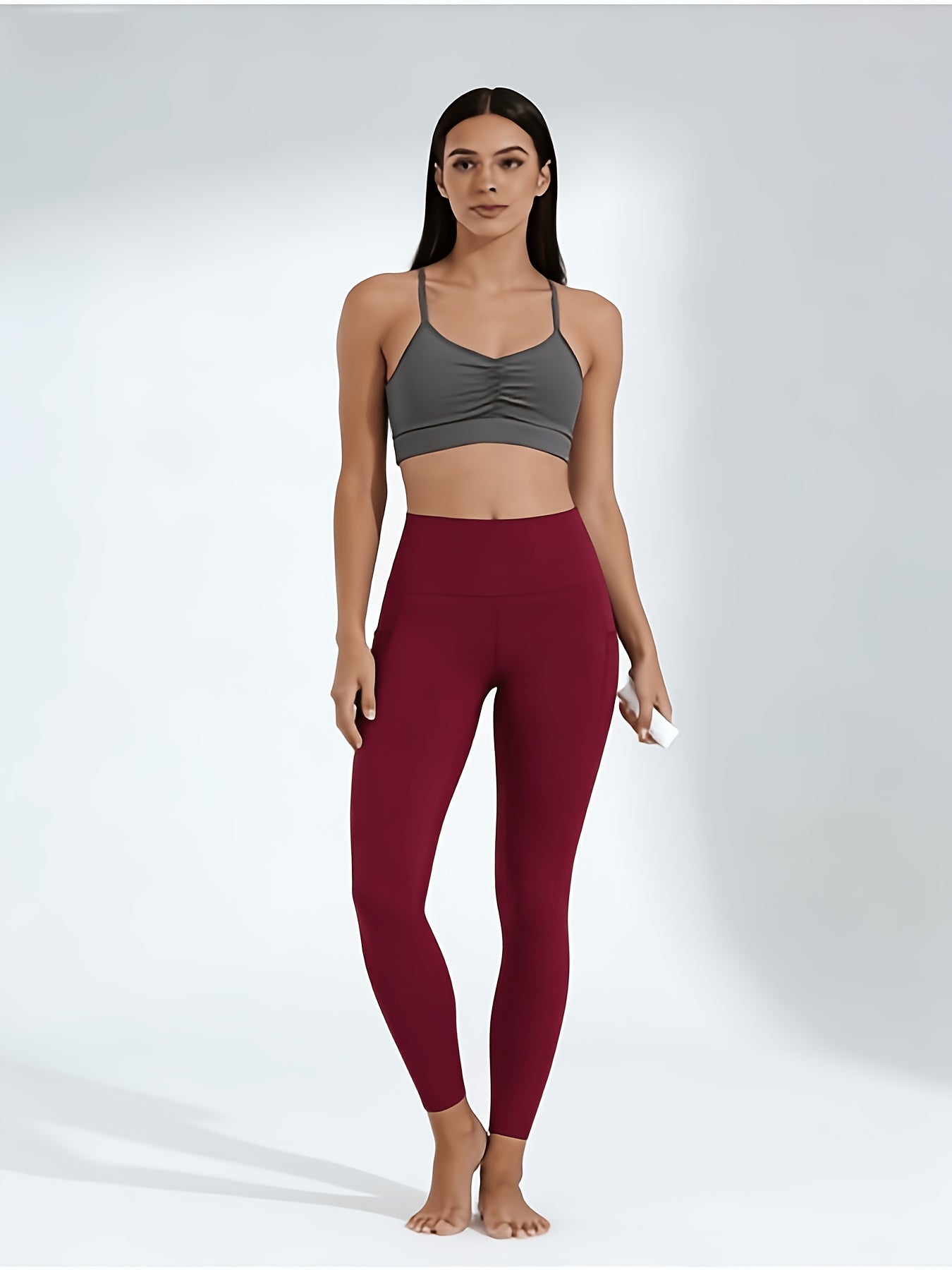 Women's Side Pocket Yoga Pants, Phone Pocket, High-waisted Butt-lifting, High-stretch Breathable, Versatile for Running And Fitness